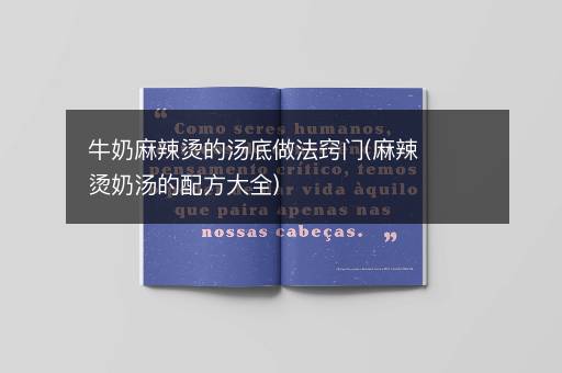 牛奶麻辣烫的汤底做法窍门(麻辣烫奶汤的配方大全)